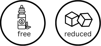 Logo for flavor-free and sugar-reduced recipe